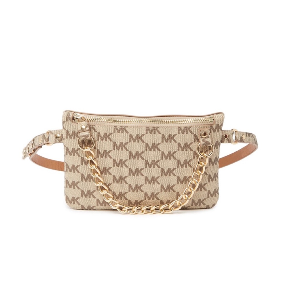 NWT Michael Kors Logo Chain Fanny Pack Belt Bag S